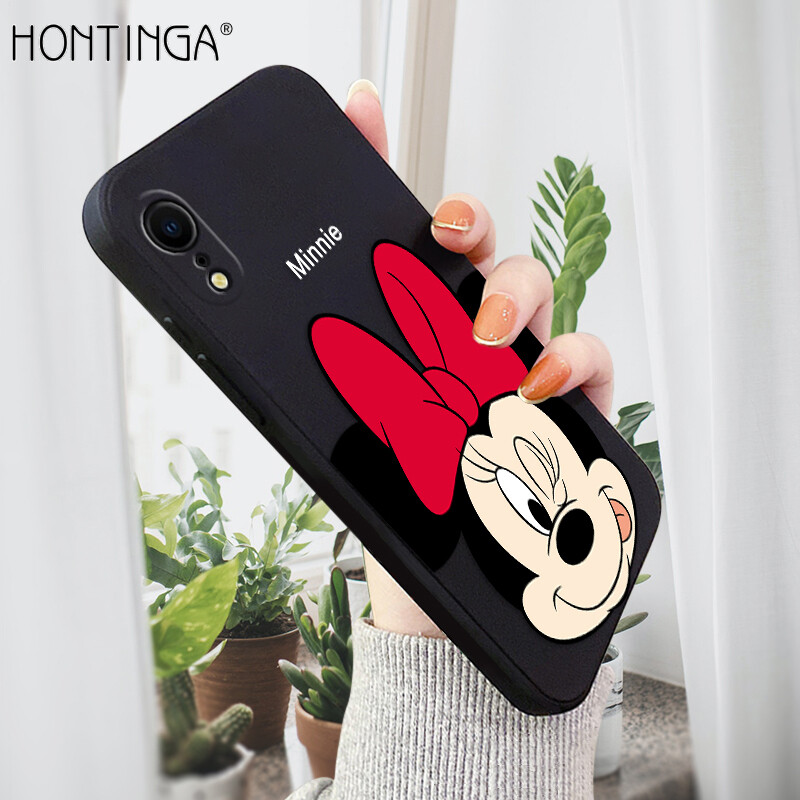 Hontinga Casing Case For iPhone X Xr Xs Xs Max Case Cartoon Phone Cases Original Soft Square Liquid Silicone Casing Full Cover Camera Shockproof Protection Casing Softcase For Girls For Women