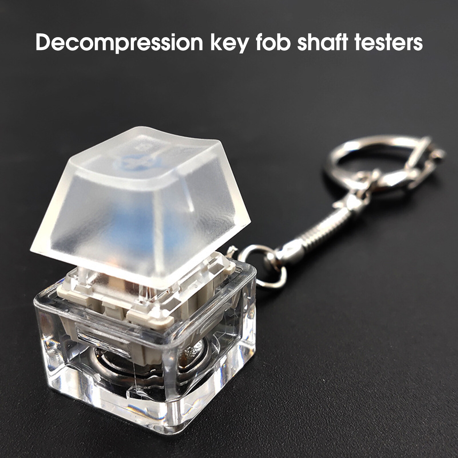 Anxinshui Keyboard Switch Tester RGB Lighting Effect Ergonomic Universal Professional Multi-purpose Stress Relief Gifts Mechanical Keycap Switch Keychain for Home Durable Keyboard Switch