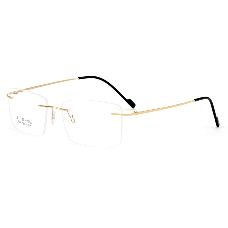 FIRADA Fashion Comfortable Eyeglasses Women Ultra Light Vintage Rimless Eyewear Optical Prescription Glasses Frame For Men 6043