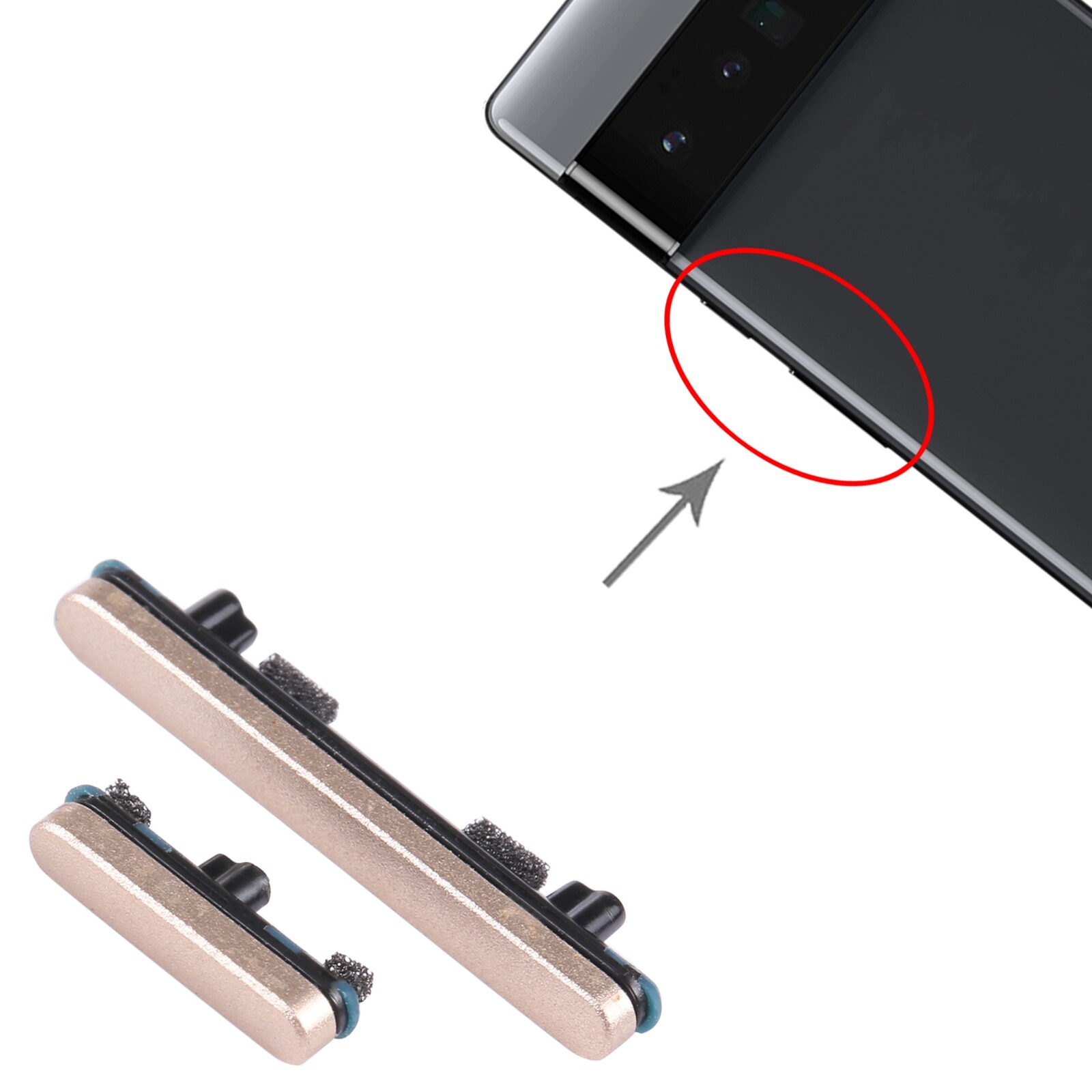 (Hua jia kang)For Google Pixel 6 Pro Original Power Button + Volume Button Control Button (Black)