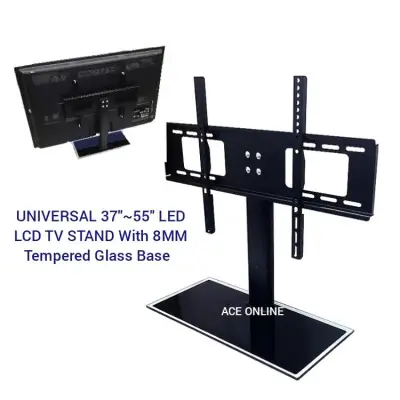 UNIVERSAL 37"~55" LED LCD TV STAND With 8MM Tempered Glass Base