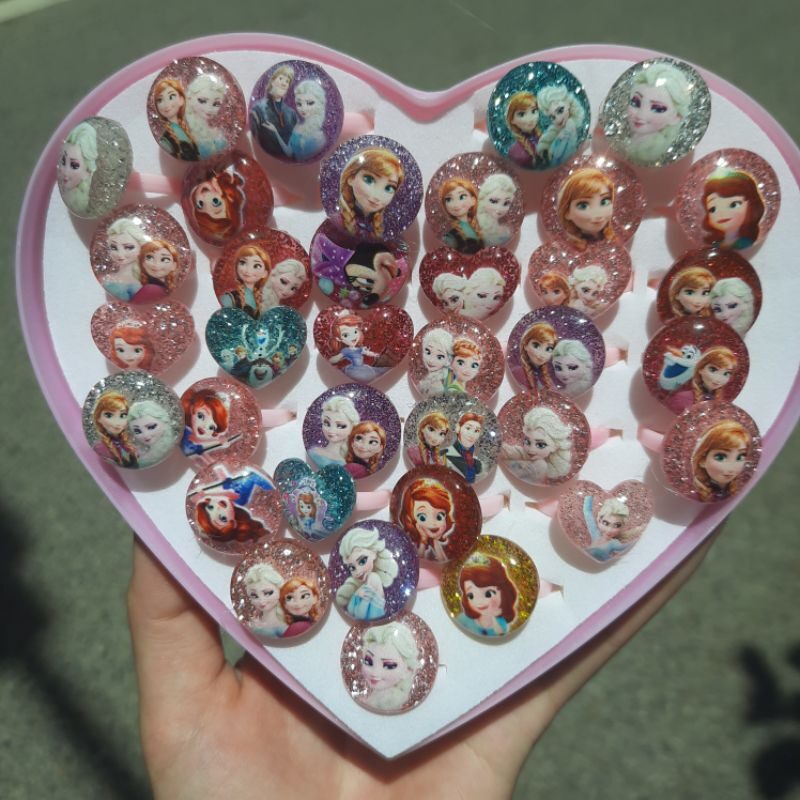 Set 5 nhẫn elsa đáng yêu cho bé gái