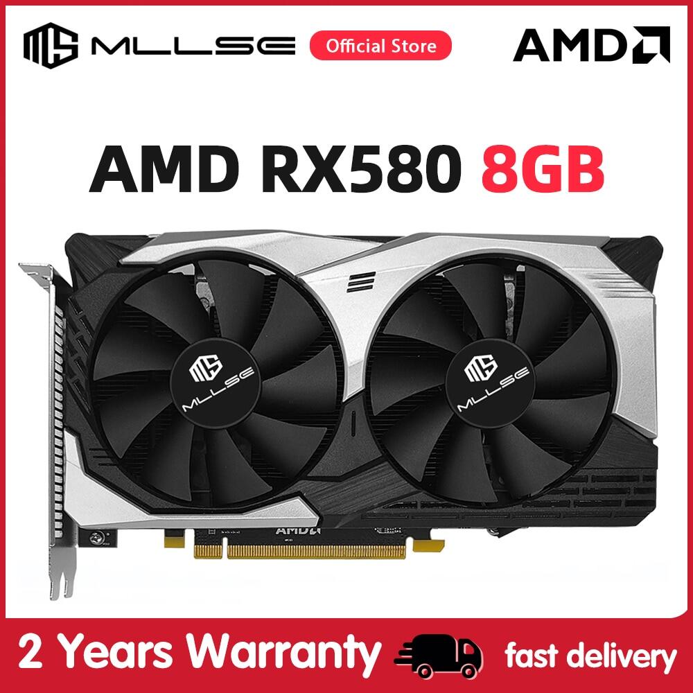 MLLSE AMD RX 580 GDDR5การ์ดจอเกม2048SP 8GB 256Bit PCI Express 3.0 × 16 ...