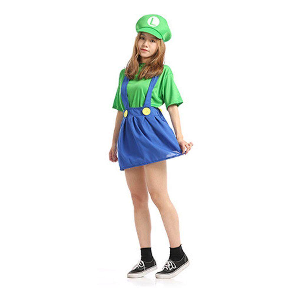 Kids Super Mario Luigi Bros Cosplay Fancy Dress Costume