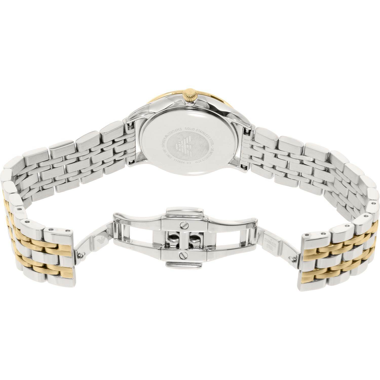 Emporio Armani 31mm Silver Dial 2 Tone Gold and Silver Stainless Steel  Bracelet Ladies Quartz Watch AR1963 | Lazada