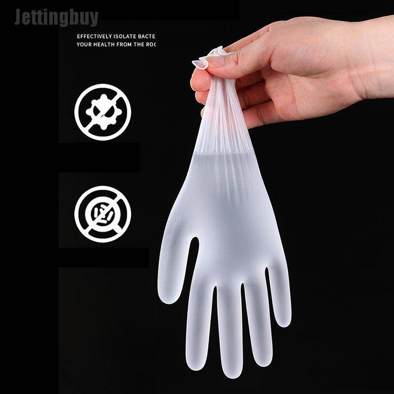 [Jettingbuy] 100PCS Disposable Food Plastic Gloves Kitchen Accessories for Restaurant BBQ