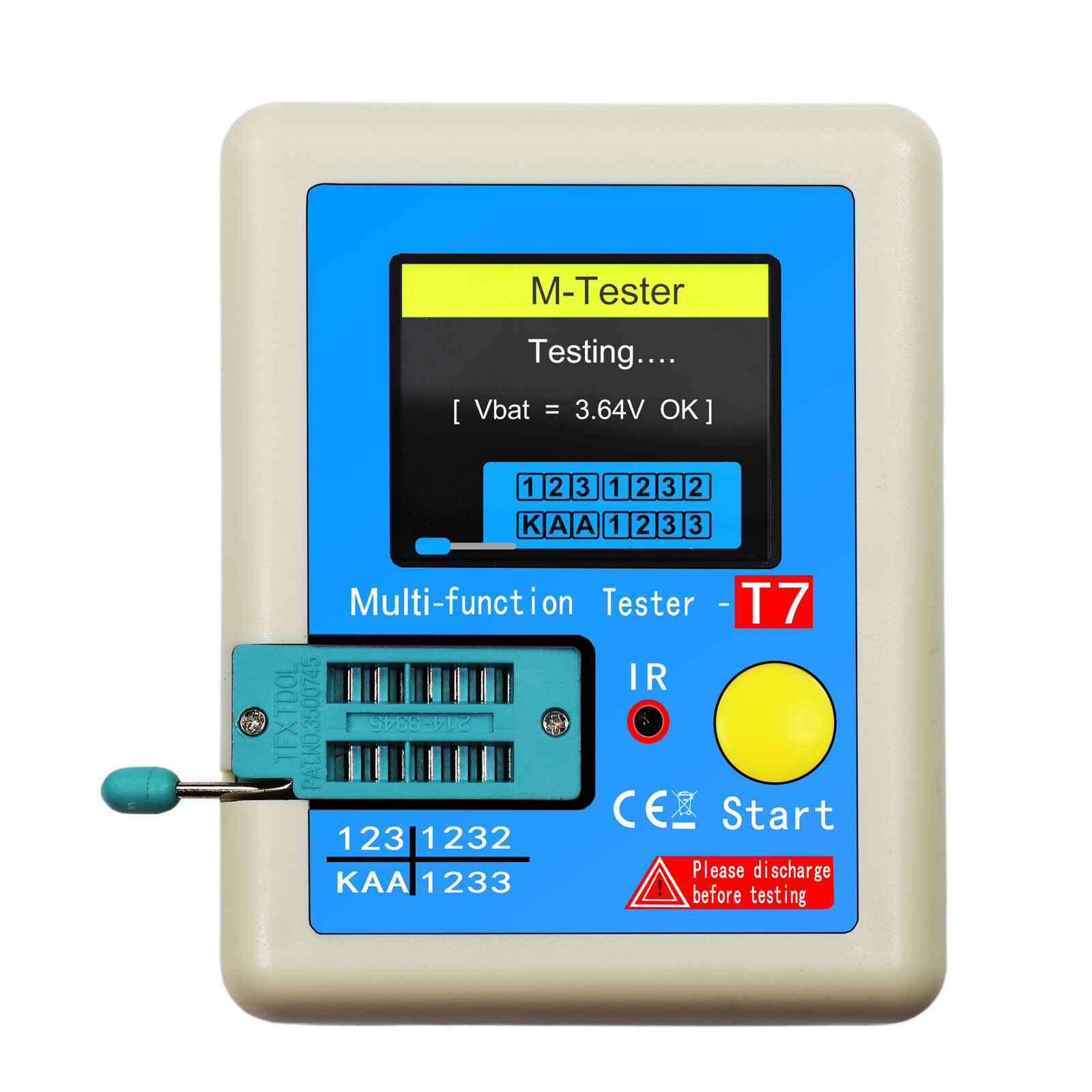 Nanwei bóng bán dẫn LCR-T7 đa chức năng điện dung Máy đo điện trở đầy màu sắc hiển thị bóng bán dẫn cho đèn hai cực đèn ba cực tụ điện điện trở bóng bán dẫn LCR NPN PNP MOSFET