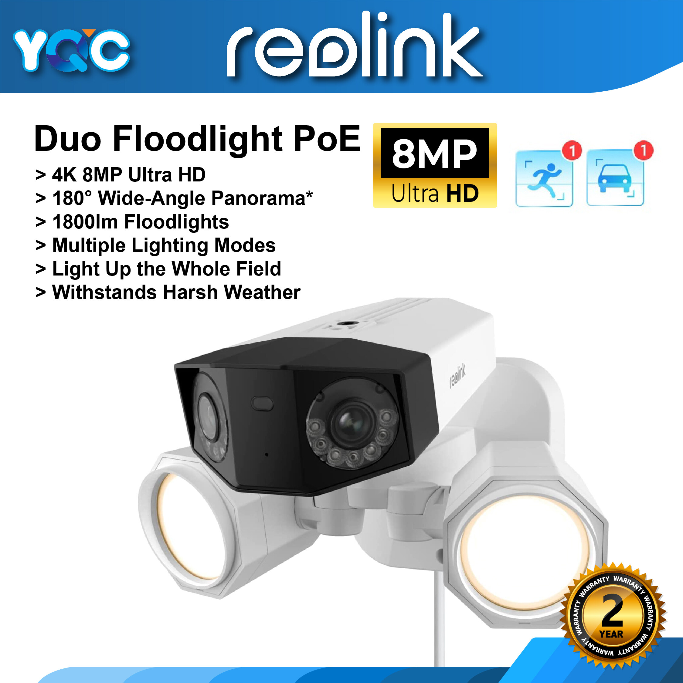 REOLINK Duo Floodlight PoE Security Camera System, IP Camera in 180