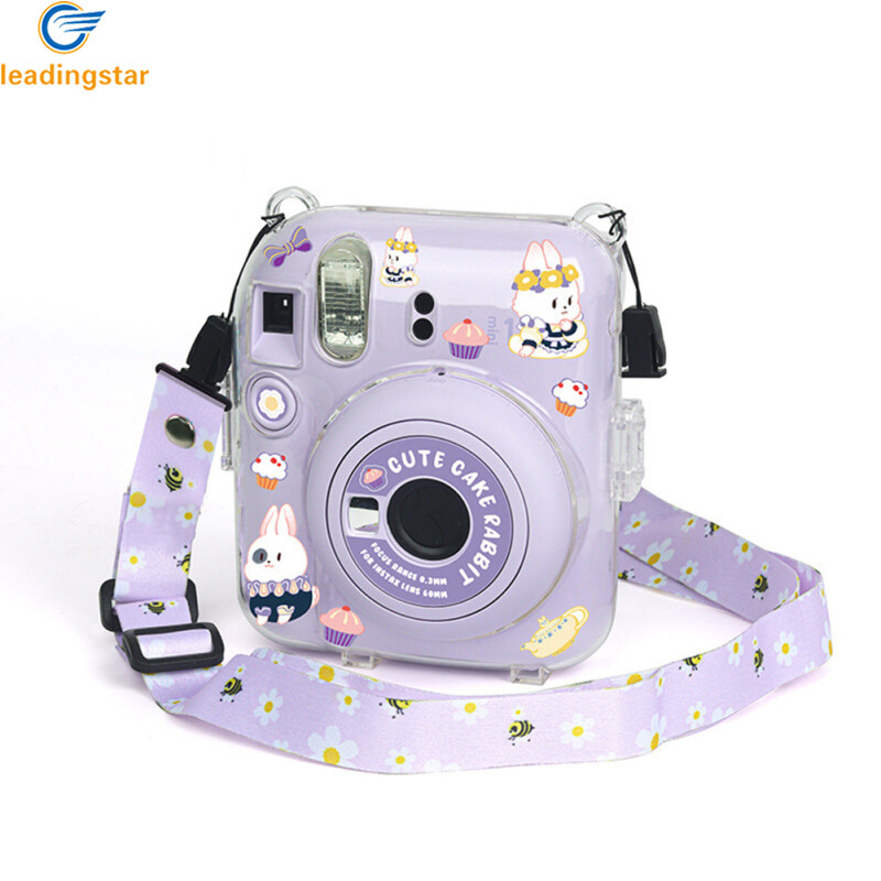 LeadingStar Fast Delivery Camera Case Scratch-Resistant Crystal Storage Protective Cover With Straps Sticker Compatible For Instax Mini 12