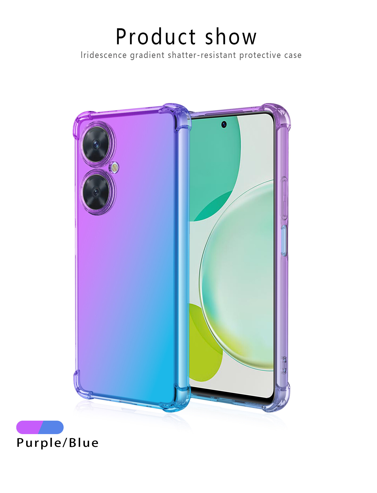 XINYEXIN Cover Per Huawei Nova 11i - Custodia In Silicone Morbido Antiurto Con Motivi Carini - Lavanda E Verde