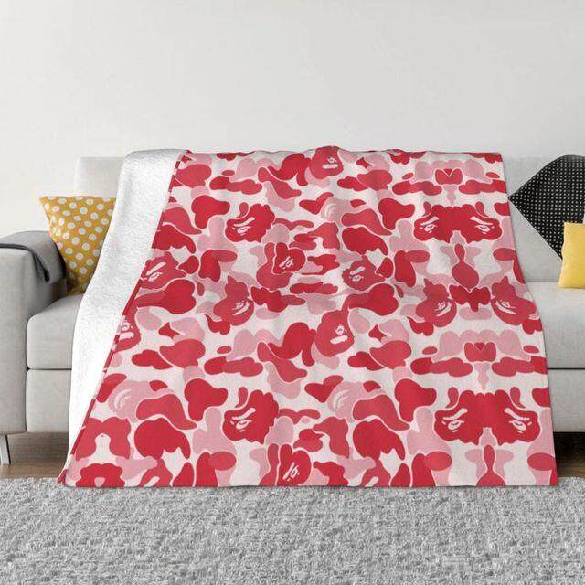 {Highend blanket} ผ้าปูที่นอนผ้าห่มขนแกะลายพรางทหารลายจุดฤดูใบไม้ผลิ