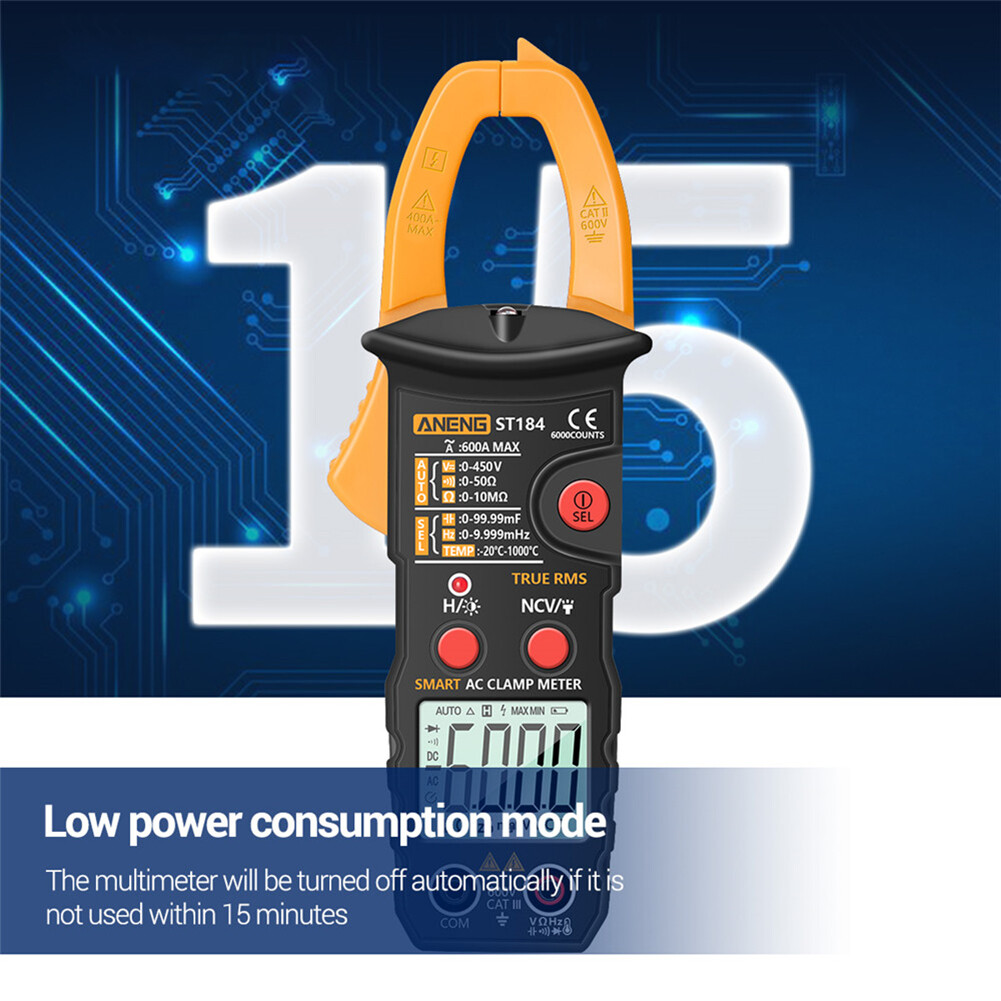 ST184 Digital Clamp Meter Multimeter True RMS AC/DC Voltage Current Tester