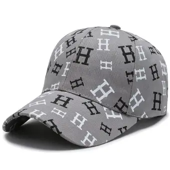 Unisex Pria Wanita Dapat Disesuaikan Topi Hitam Putih Warna Cetak