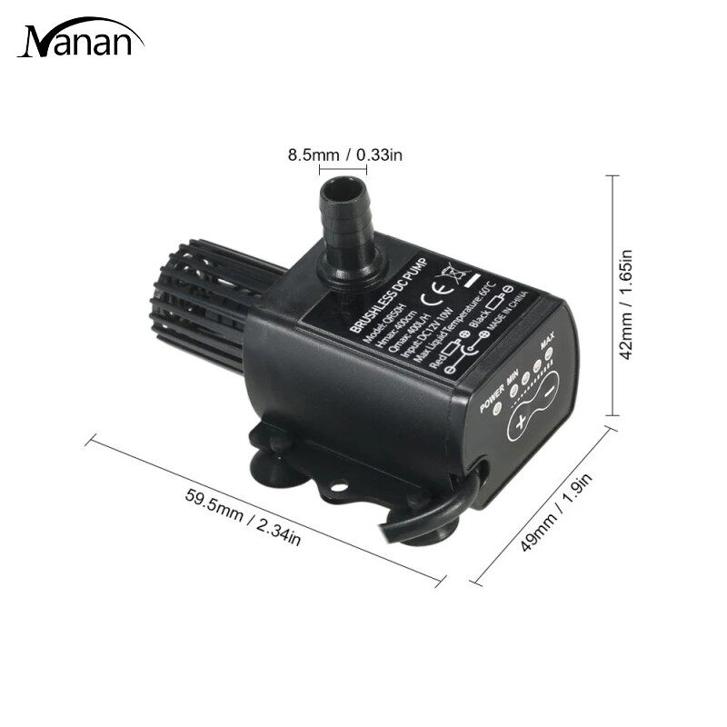 READY STOCK DC12V USB 5V Mini 4 Modes Adjustable Brushless Water Pump
