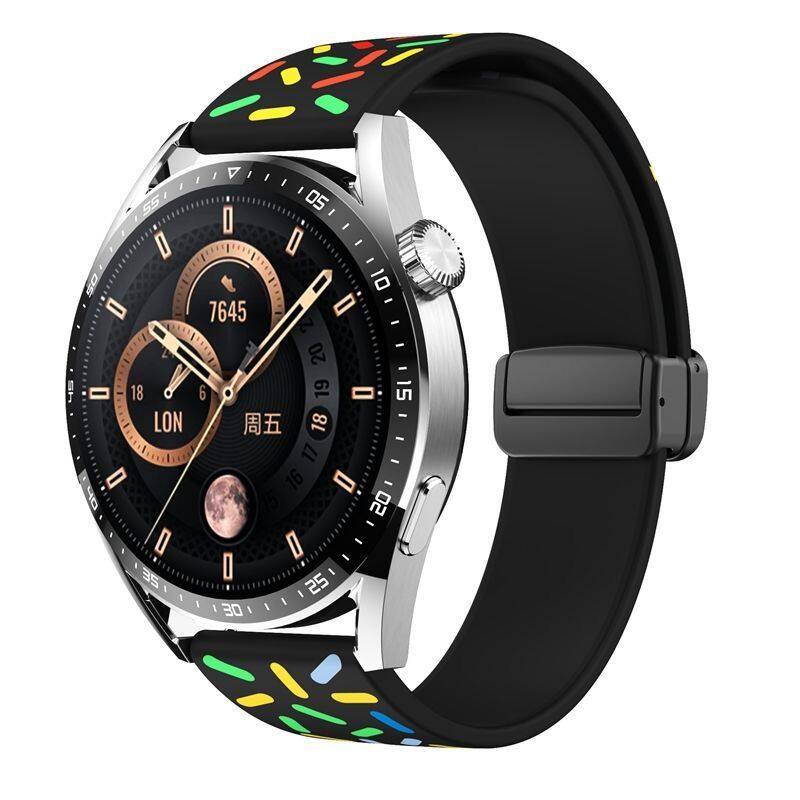 适用于华为手表 GT3/GT2 46mm/GT2 Pro/watch3 Pro/gt2e 个性时尚胶磁吸折PressPress带 magic2/GS3/GS pro运动款 20/22mm 表带