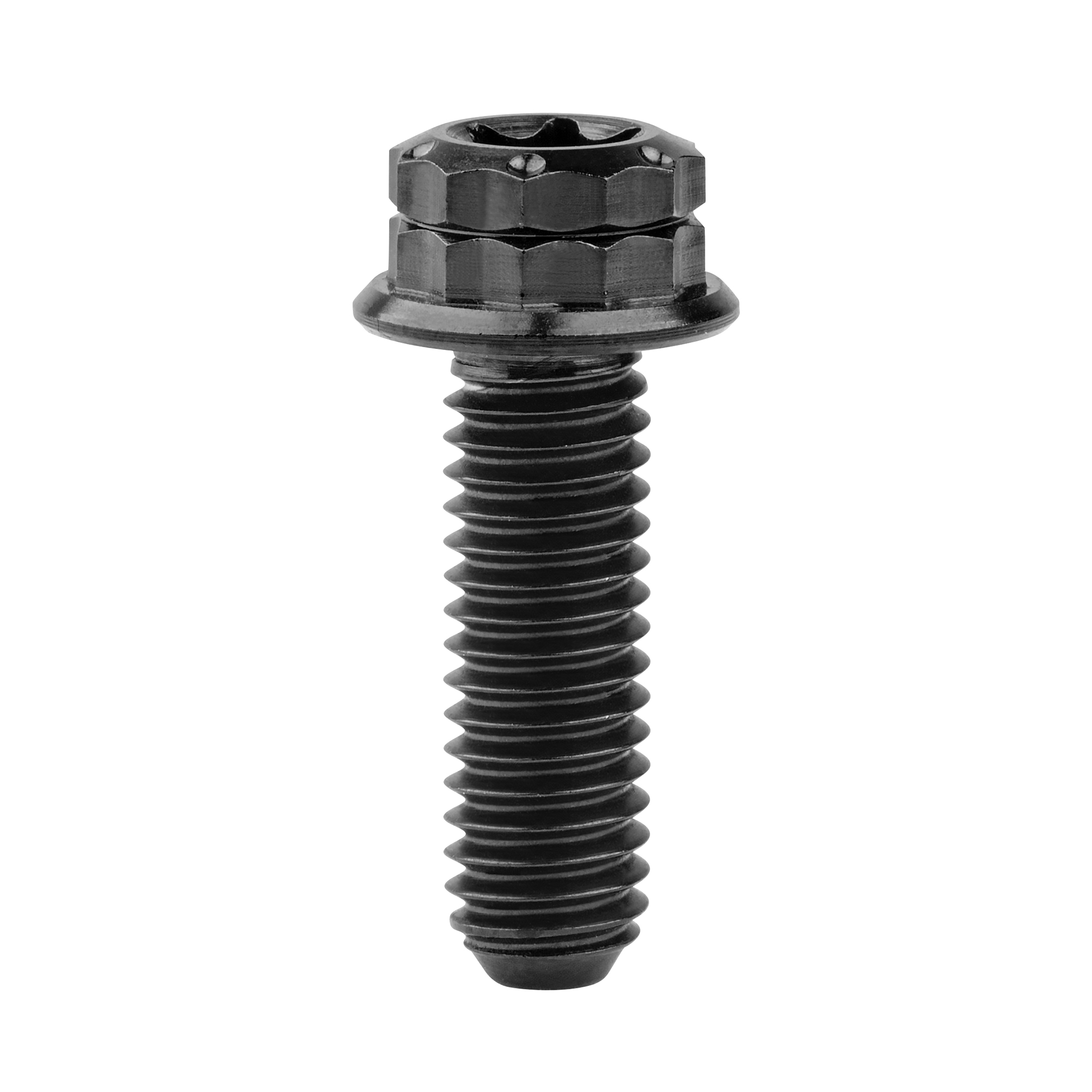 Wanyifa M6 Titanium Bolt Internal T30 Torx Screw External 12-Point Flange Head Screw 10 15 20 25 30 35 40 45 50mm Grade 5 Ti Fasteners for Bike Parts