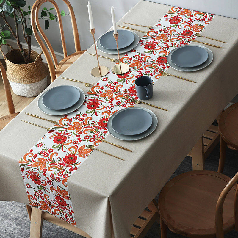 Lovehome Exquisite Print PVC Tablecloth 2 4 6 8-Seater Rectangular Dining Table Cloth Waterproof Oilproof Table Cover