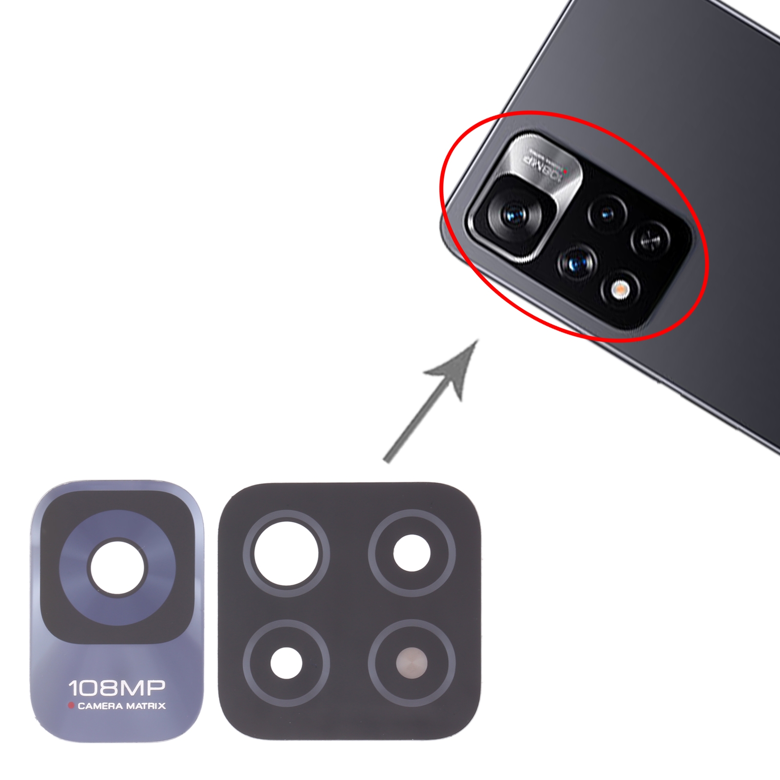 （ready stock） 10 PCS Back Camera Lens For Xiaomi Redmi Note 11 Pro 5G/Redmi Note 11 Pro 4G/Redmi Note 11 Pro+ 5G India