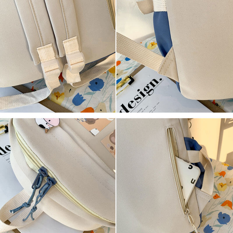 AMILA Contrast color backpack ins backpack college student Korean version backpack large capacity middle school student schoolbag girl schoolbag