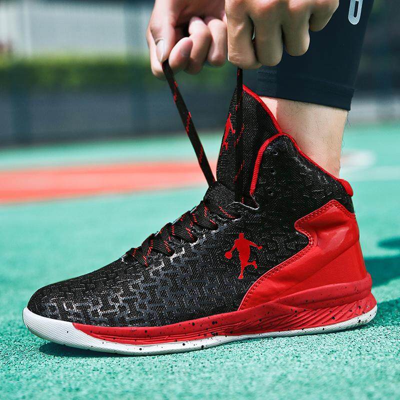 ขนาดพิเศษ High - Top รองเท้าบาสเก็ตบอลสำหรับผู้ชายสไตล์ใหม่ Breathable รองเท้ากีฬาสำหรับทุกเพศผู้หญิงชายรองเท้าบาสเก็ตบอลรองเท้ากีฬาน้ำหนักเบา