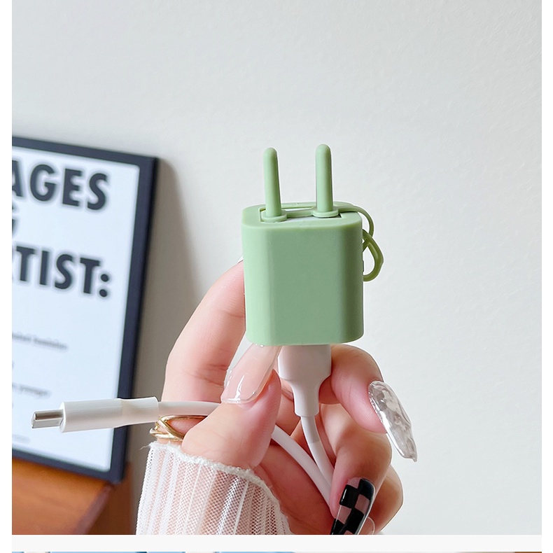 Charger Protector Set/Charging Cable Protector Cover Soft Silicone  Compatible for iphone5W Fast Charger and Type-c to Lighting Port cable [cchoice]
