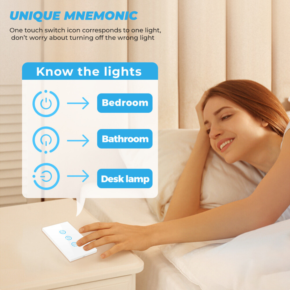 EL style Wireless Smart Switch 120 Wireless RF433 Free Paste Wireless Switch Smart Touch Switch Panel Smart Home