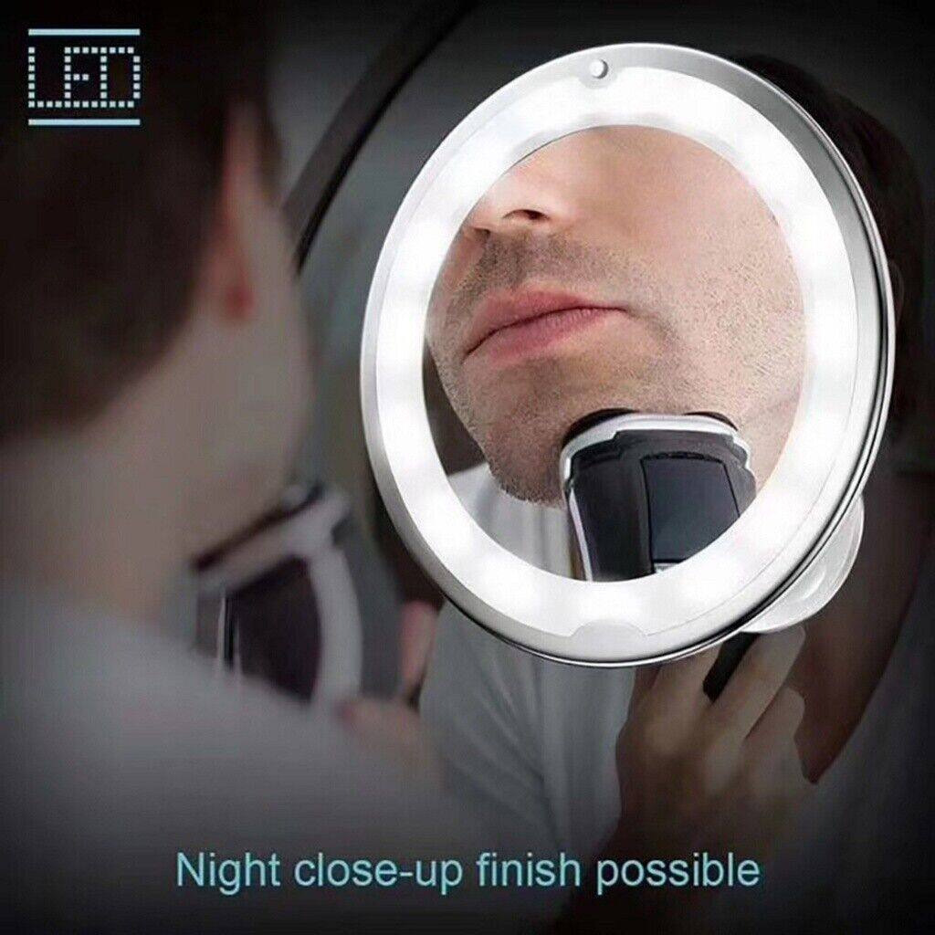 10x Magnification Mirror Magnifying Makeup Mirror LED Lighted Makeup Mirror Gooseneck Mirror Bathroom Magnifying Mirror Vanity Mirror With Lights Adjustable Makeup Mirror Portable Magnifying Mirror Wall-mounted Makeup Mirror 10x Magnification