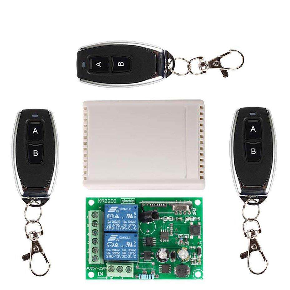 Fcu 433 M Hz Nirkabel Remote Kontrol Universal Switch AC 250 V 110 V 220 V 2CH Relay Modul Penerima dan RF 433 MHZ pengendali Jarak Jauh