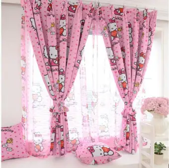 Kang Pink Hello Kitty Curtain Blackout Window Curtains Lazada Ph