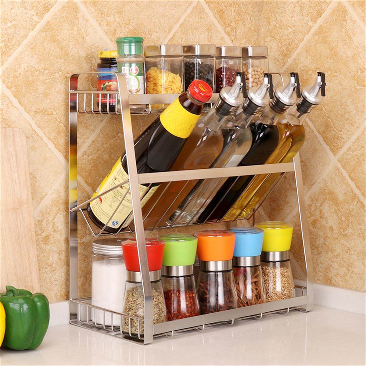 Kitchen Spice Rack Sus304 Stainless Steel Standing Rack Kitchen