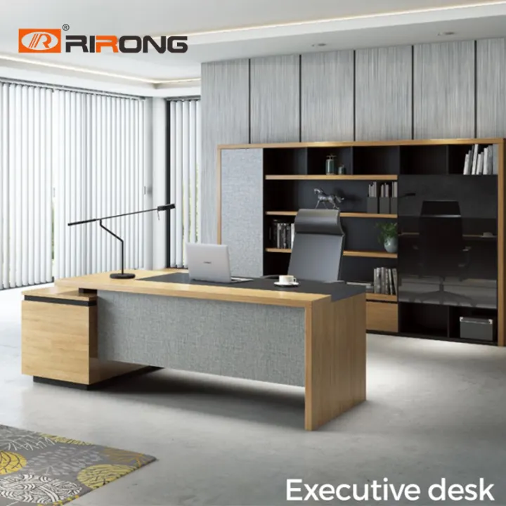 1 8m 2m Industrial Modern Office Furniture L Shape Brown Color Wood Executive Desk Table Lazada Singapore 1 8m 2m Industrial Modern Office, Industrial Office Furniture
