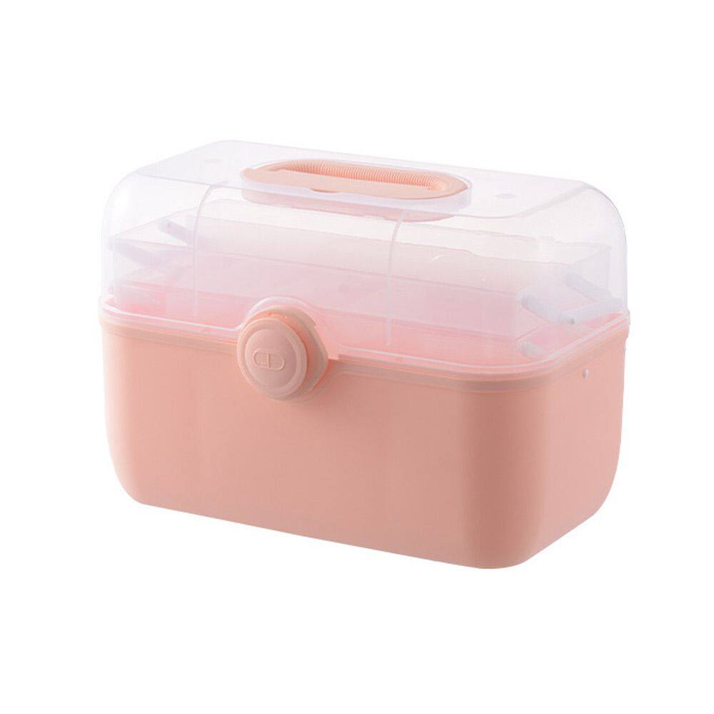 EASYEAH Family Travel Storage Box 3 Tiers Household Aid Kit Box Nursing Medicine Box Portable Medicine Box Folding Medicine Chest Emergency Kit Box
