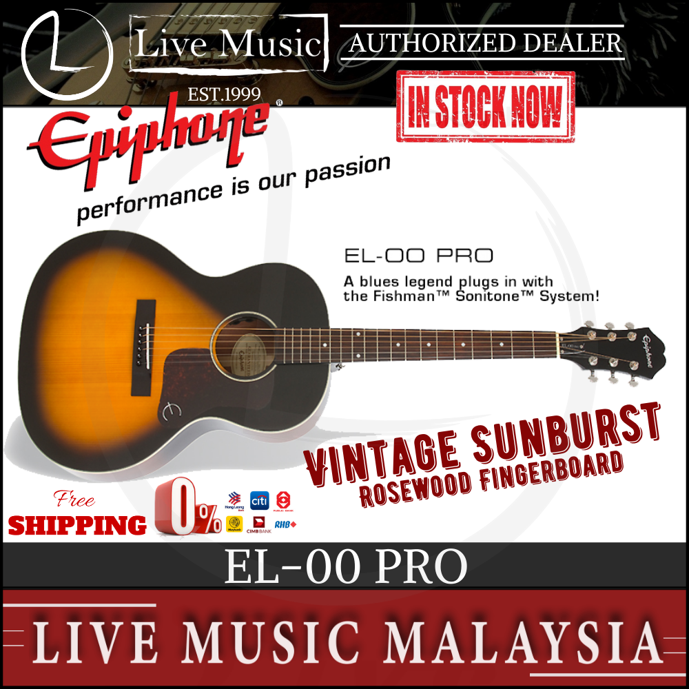 Epiphone El 00 Pro Acoustic Electric Guitar Vintage Sunburst El00pro El00 Pro Lazada