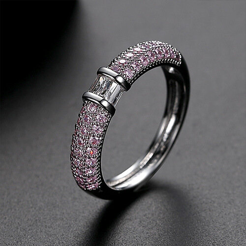 Kemstone Red Yellow Blue Crystal Ring Jewelry Gift for Women