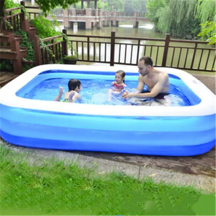 inflated swimming pool
