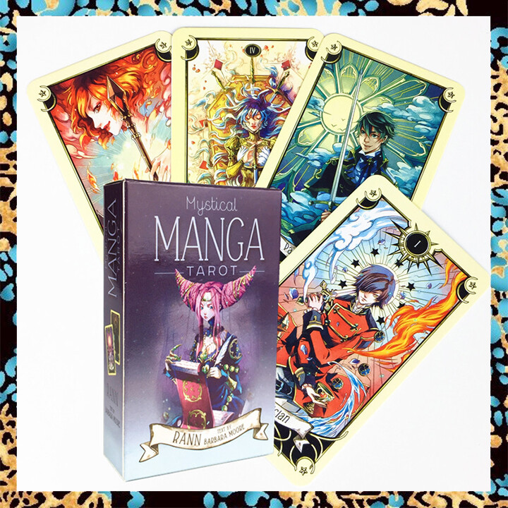 Mystical Manga Tarot Card Deck | with Paper Guide Book | Standard Big Size 12x7cm | 78 Sheets Tarot Cards and Guidebook English Version