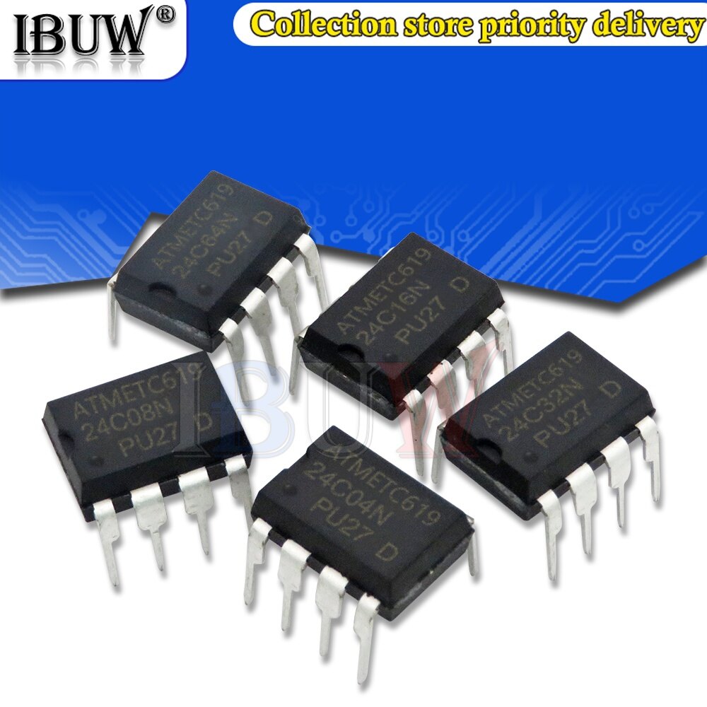 10pcs at24c256 dip-8 24c256 at24c256n dip at24c01 at24c02 at24c04 at24c08 at24c16 at24c32 at24c64 at24c128 24c04 24c16 24c64 芯片