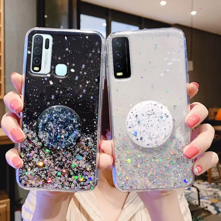 Casing For Vivo Y20 Y20i Y12s Y20s Y51 2020 Y31 Soft Silicone Case Hp Vivo Y31 Y30 Y50 Y51a Y20i 2021 Casing Bling Starry Sky Sequins Vivo Y20 Y20i Y12s Casing With