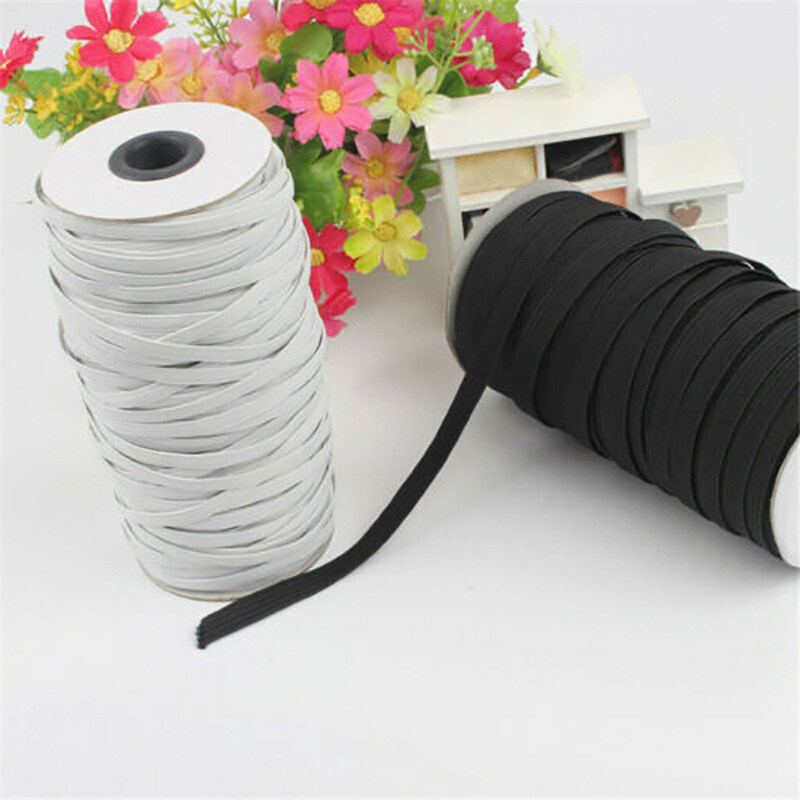 Elesky- 80/120/160 Yard Length DIY Face Cover Ear Straps Braided Elastic Band Cord Knit Band Sewing 5 7 9mm Width