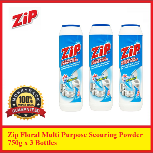 [Ready Stock] Top Brands Zip Floral Multi Purpose Scouring Powder 750g x 3 Bottles [Fast