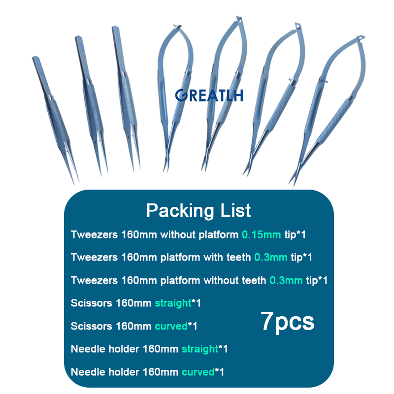 Titanium Alloy Needle Holders Tweezers with Platform with Teeth