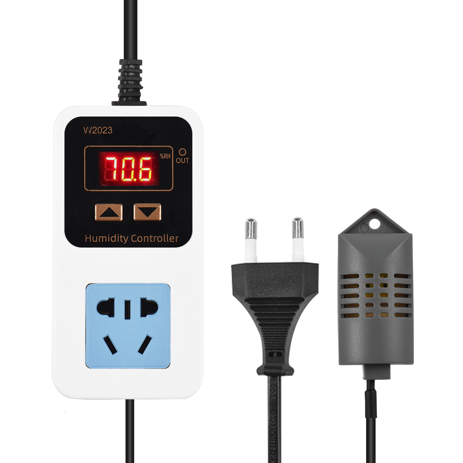 NANWEI Bộ Điều Khiển Độ Ẩm Điện Tử 110-220V 10A 1500W Công Tắc Điều Khiển Độ Ẩm Màn Hình Kỹ Thuật Số Thông Minh Kèm Cảm Biến Công Tắc Điều Khiển Hút Ẩm Độ Ẩm Gắn Tường Ổ Cắm