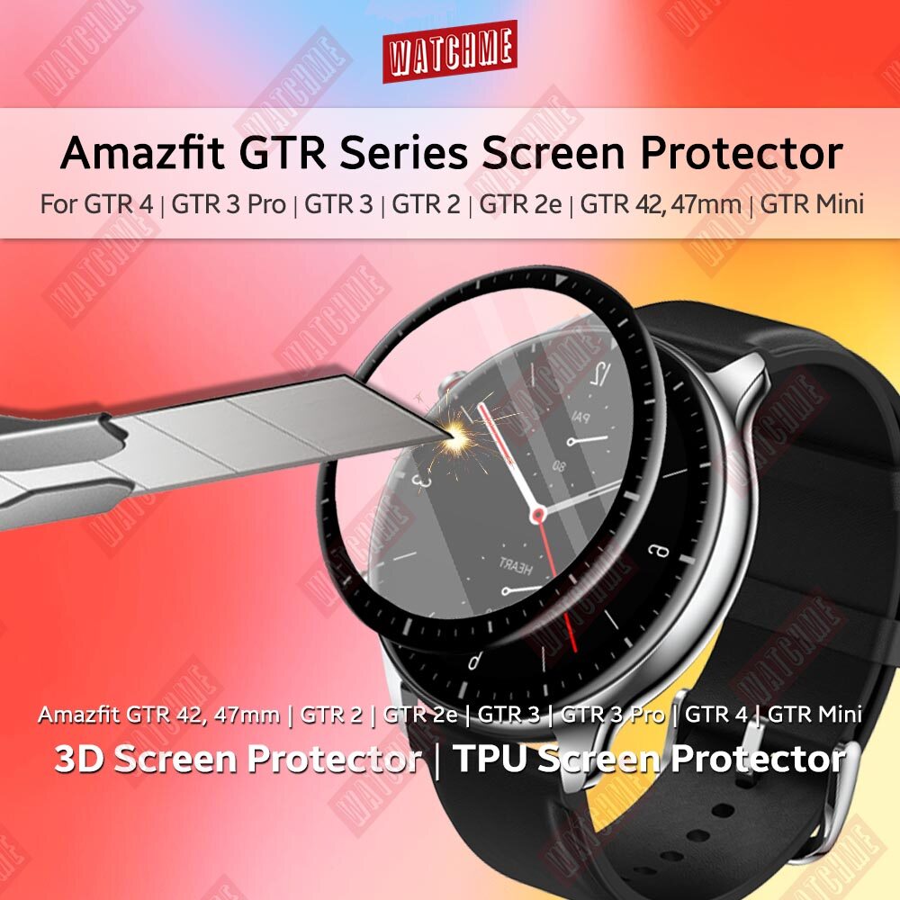 Amazfit GTR Series Screen Protector, Tempered Glass, 3D Full Cover