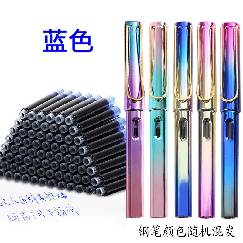 Erasable Fountain Pen, 5 Pieces Fountain Pen with 30 Erasable Blue Ink Sac 0.38mm Extra Fine Point Writing Pen for Practice Calligraphy Drawing Crossword Puzzles