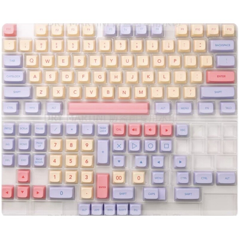 Nắp Phím Chủ Đề Marshmallow 132 Phím Nắp Phím Subbed Nhuộm PBT Cấu Hình XDA Cho Bàn Phím Cơ Cherry MX Switch RK61/Anne Pro 2/GK61