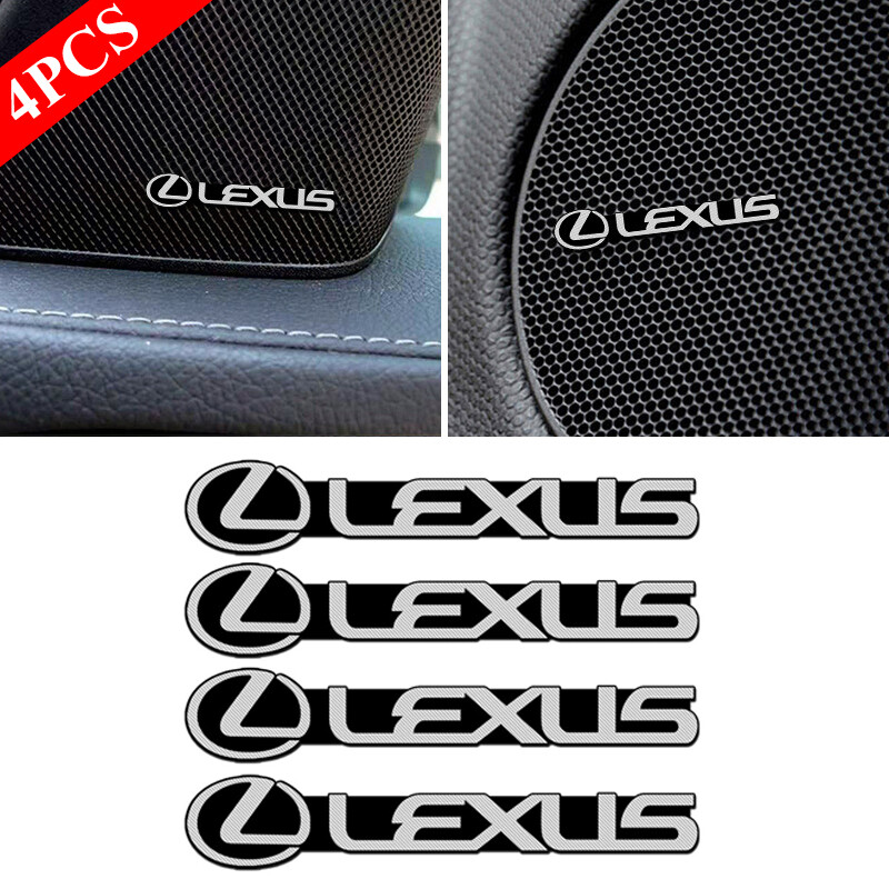 4Pcs/Set Metal Car Music Speaker Sticker Emblem Audio Player Badge Decals Auto Interior Accessories for Lexus ex250 rx350 gx470 es350 lx570 is250 rx200t Rx300 gs300 rx330 nx200t ct200h