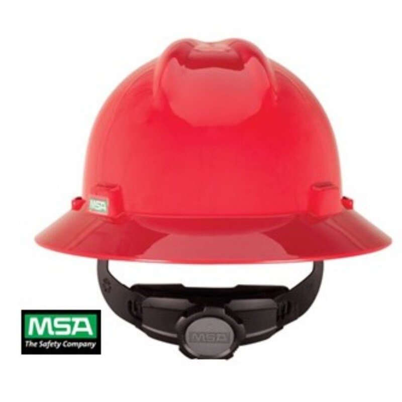 MSA V-Gard Helmet Full Brim Hard Hat Head Protection with Fastrac III(stock 2019)