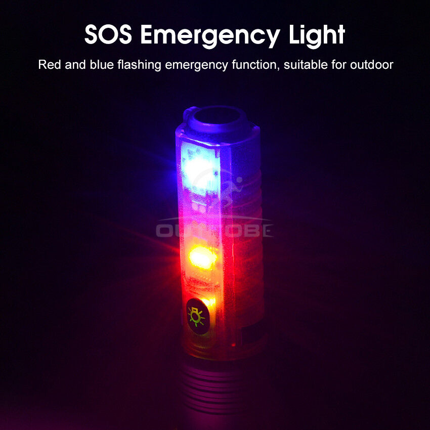 Outtobe Đèn Pin Mini Đèn Pin LED Đèn Pin Siêu Sáng Đèn Pin Chiến Thuật Mini Cầm Tay Đèn Pin Điện Có Thể Thu Phóng 8 Chế Độ Sạc USB Đèn Pin Ngoài Trời Để Cắm Trại/Đi Bộ Đường Dài/Đạp Xe