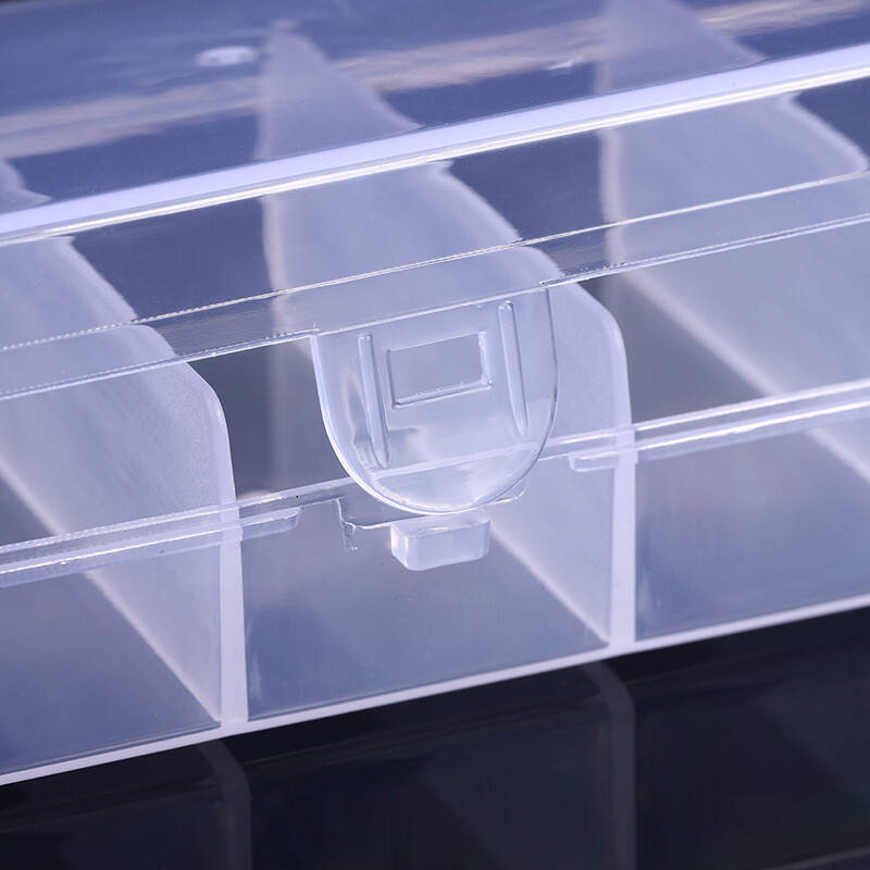 hebeanna Portable Transparent Plastic Storage Jewelry Box Compartment Container Rectangle Five Grid Box For Beads Earring Accessories