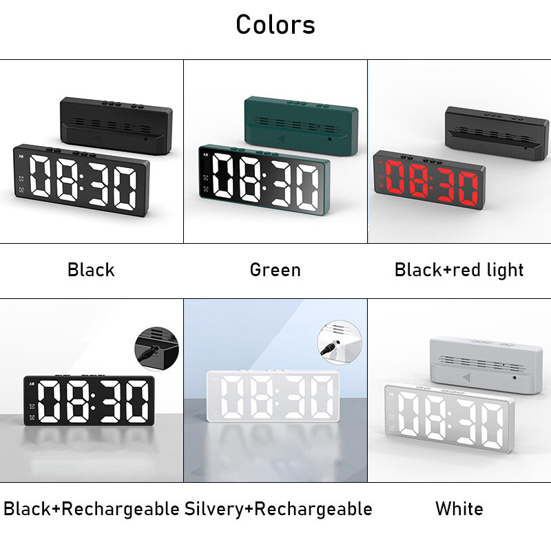 Private model simple LED electronic alarm clock clock student plug-in dual-purpose small alarm clock, digital clock voice activated temperature clock